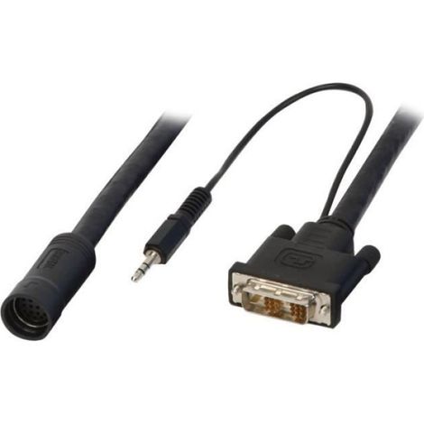 Câble vidéo/audio - - DVI Male & Audio - 25 cm - STP - Noir
