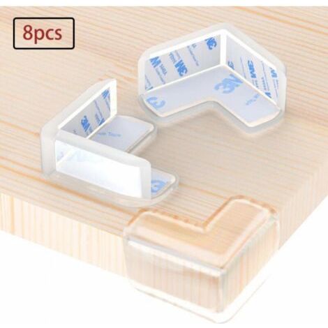 Lot de 8 protections d'angle transparentes, gel antiadhésif puissant, idéales pour les enfants, protègent les enfants des blessures à la tête sur les tables, les meubles et les angles vifs (1/5)