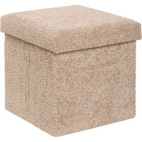 Pouf soana pieghevole in spugna beige scuro 38x38cm - Atmosphera créateur d'intérieur