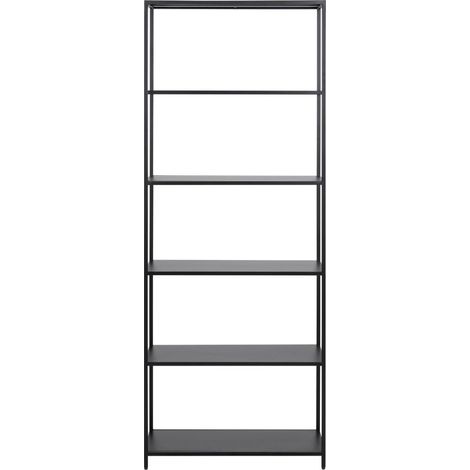 Bibliothèque scandinave en métal noir 5 tablettes - HARLOW (1/5)