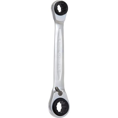 KS TOOLS 4 en 1 GEARplus llave de doble carraca reversible 21 x 22 x 24 x 27 mm - 503.4553