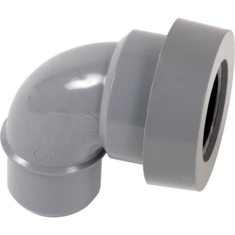 Adaptateur PVC gris coudé 87 degrés30 - Diamètre 32 mm - Simple emboîture - Nicoll (1/3)