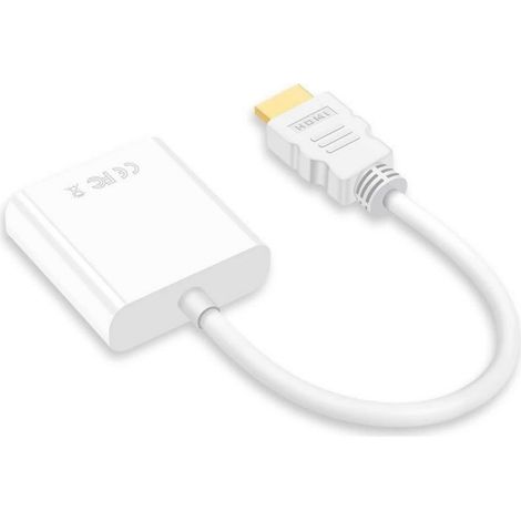 1 adaptateur HDMI vers VGA, conversion numérique vers analogique, résolution max 1920x1080p à 60 Hz, compact et plaqué or (1/5)