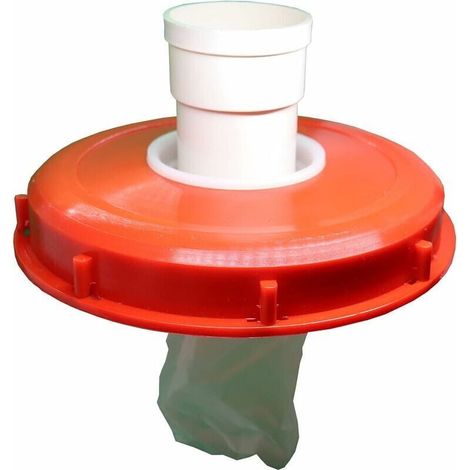Filtre de couvercle IBC lavable en nylon avec couvercle pour réservoir d'eau de pluie IBC 1000 l DN 75 Feutre aiguilleté Rouge 245 mm (1/3)