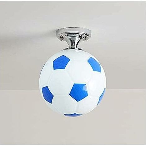 Lustre football 20 cm – Éclairage intérieur créatif pour chambre d'enfants – Verre bleu – Compatible ampoules E27 (1/5)