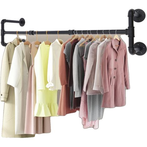 Porte-manteau, Matériau en Acier, Capacité de Charge de 30 kg, Monté au Mur, 24 cm du Mur, Finition Haute Température (1/5)