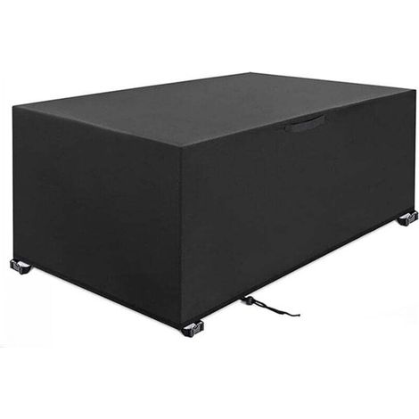 Funda de mesa rectangular impermeable para exteriores, de tela Oxford 420D, 170x94x70 cm (negra) -Crezuo
