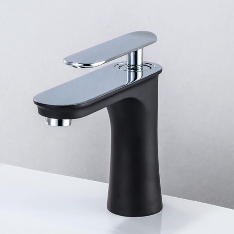 Robinet de lavabo, cuivre, or rose, surélevé, eau chaude/froide (1/5)