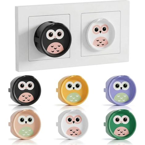 Cache Prise Bébé,Lot de 6 Cache Prise Electrique, Protections en Silicone, Cache-Prises Décoratifs,pour Bébés, Cuisines, Salles de Bains, Cache-Prises Anti-éclaboussures(B) (1/5)
