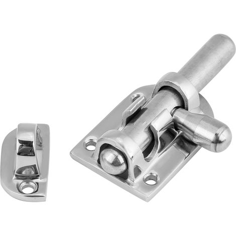 Verrou coulissant en acier inoxydable pour hublot bateau, loqueteau à barillet 60 mm, fixation marine robuste (1/5)