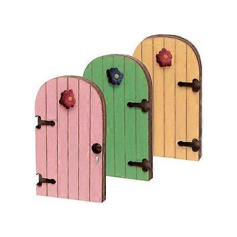 3-teiliges Puppenhaus-Feentür-Dekor-Set aus Holz, kreative Feentür-Ornamente, Gartenzubehör
