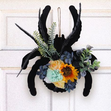 Suspension De Porte En Rotin Vintage 30x25 Cm Décoration Halloween Effrayante Pour Portes Fenêtres Et Murs (1/5)