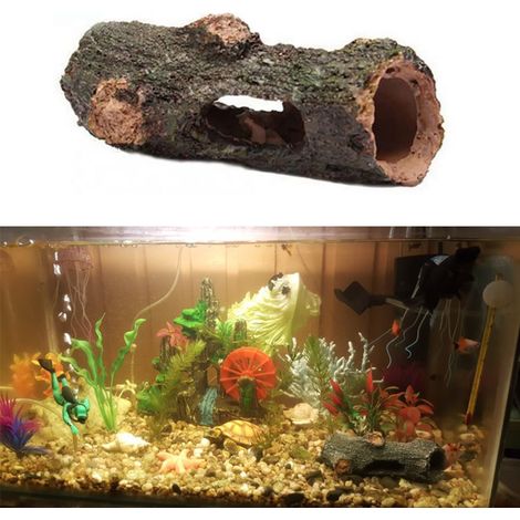Ornement Aquarium [Resin Decor] Arbre Creux Modèle Natural, 12cm, Paysage Bois (1/5)