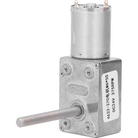 375 U/min Schneckengetriebemotor (Gleichstrom), selbsthemmend, Untersetzungsgetriebe, 24 V DC, M6x50 mm Gewinde (1/5)