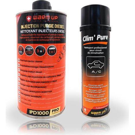 Lot Warm Up : Nettoyant injecteur Diesel 1L et Clim' Pure 250 ml