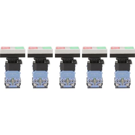 Interrupteur à bouton de réarmement automatique 22 mm avec voyant lumineux, 1 NO 1 NC (1/5)