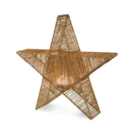 SISINE STAR 60 Lámpara Portátil con Forma de Estrella. Decoración de Navidad. Luz LED Cálida 3000K con Mando a Distancia. Hecha de Fibras Naturales en España (1/5)