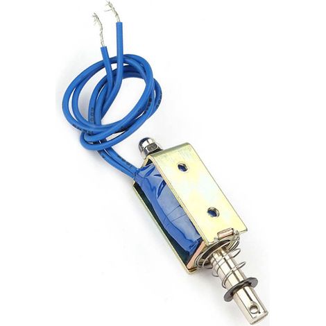 Électroaimant CC à poussée-traction traversante JF-0530B : force d'aspiration de 5 N, 6 V/12 V/24 V, course de 10 mm. (1/5)