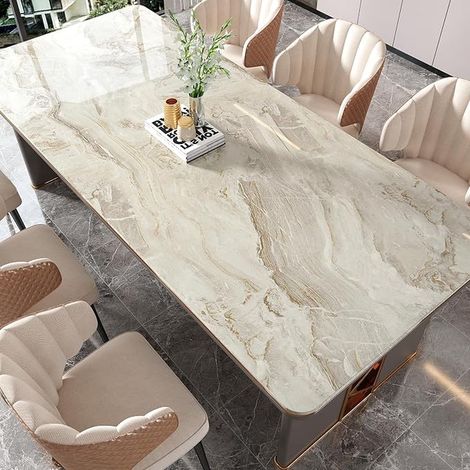 Papier Peint Marbre Beige Epais Papier Adhesif Marbre Vinyle Adhesif Cuisine Lavable Papiers Peints Adhesif Mural Salon Stickers Muraux Salle de Bain Autocollant Meuble 40cm × 300cm (1/3)