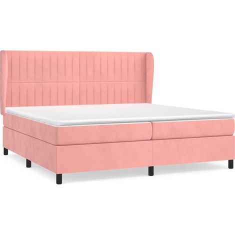 Sommier à lattes de lit avec matelas Rose 200x200 Velours (1/5)