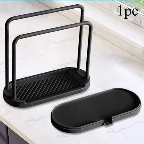 1 porte-serviettes amovible pour la cuisine, les torchons et l'évier. Étagère de rangement pour éponges et brosses à récurer de salle de bain. (1/5)