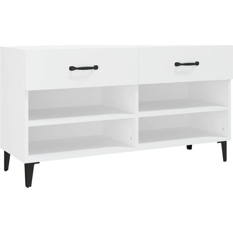 vidaXL Schuhschrank Weiß 102x35x55 cm Ingenieurholz