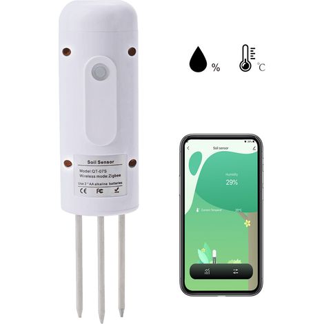 GARRYFIZH Tuya Zigbee Testeur D'humidité et de Température du Sol Sans Fil, Moniteur de Plantes, Détecteur étanche IP67 pour la Plantation de Jardin (1/5)