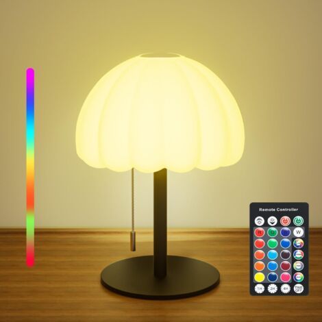 Touch-Nachttischlampe – ideal für Büro, Schlafzimmer und Wohnzimmer – 1 Stück, 3 Farben + Fernbedienung mit Timer (1/4)