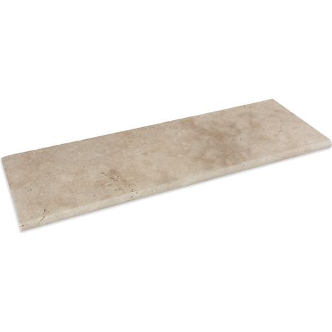 Dessus de marche Travertin Beige Nuancé 100x33x3 cm Bord 1/2 Rond (à l'unité) - RO'MA NATURE