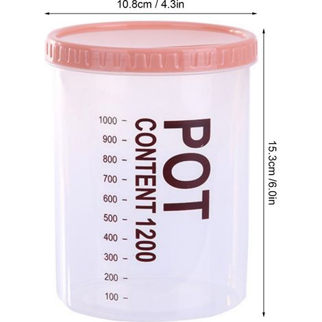 Bocaux en plastique transparents empilables, grande capacité, couvercle hermétique rotatif, lot de 3, couleurs assorties aléatoires (1/3)