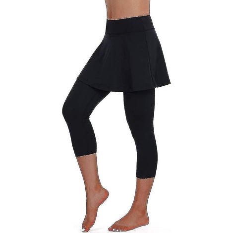 Leggings jupe compatibles avec les femmes, leggings de yoga avec jupe et leggings de tennis compatibles avec les femmes, avec poches (1/5)