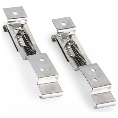 Paire de pinces de maintien de plaque d'immatriculation de remorque en acier inoxydable, ressort, argenté, durable et professionnel (1/5)
