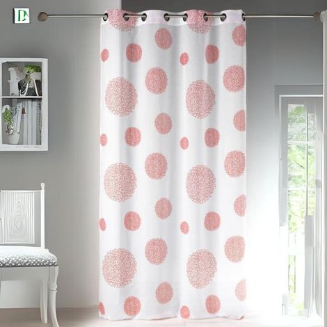 Voilage en Etamine Impression Argent Rouge 140x240 cm