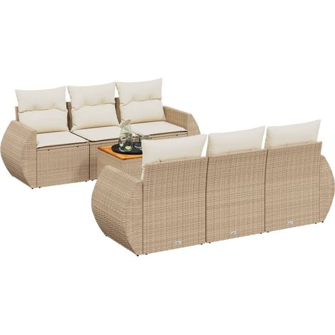 Maison Exclusive - Set sofás de jardín 7 piezas y cojines ratán s (1/5)