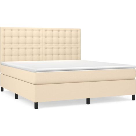 Maison Exclusive - Boxspringbett mit Matratze Creme 180x200 cm St