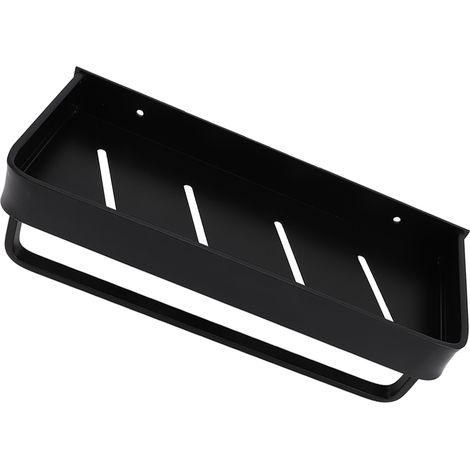 Badezimmerregal mit Handtuchhalter, Aluminium, wandmontiert, ohne Bohren, ohne Haken (1/5)