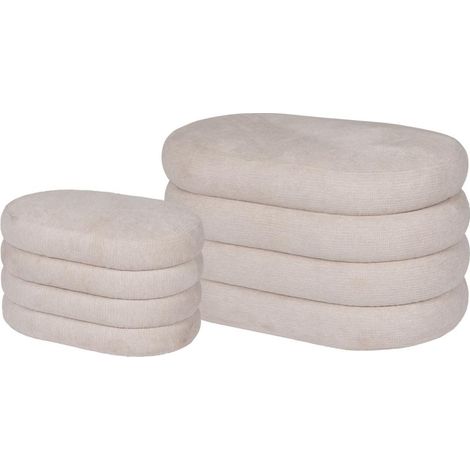 Amadeus - Lot de 2 coffres en tissu beige Bump (1/3)