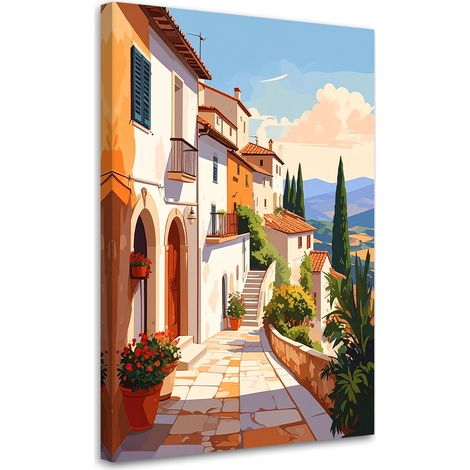 Bild auf Leinwand Italien Toskana Häuser Straßen Landschaft 30x45 (1/5)
