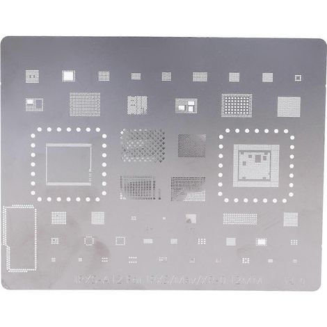 BGA-Reballing-Schablone aus Edelstahl, IC-Chip-Zinn-Einpflanzschablone für A12-CPU