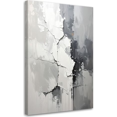 Image sur Toile, Abstraction mur de béton noir et blanc,20x30 (1/4)