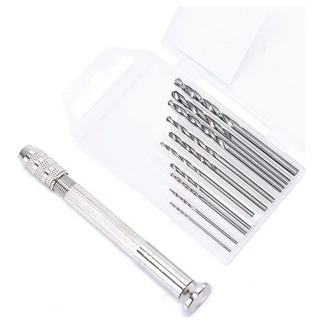 11-teiliges Mini-Metall-Handbohrer-Set für UV-Harz-Formgebung und handgefertigten Schmuck mit 0,8 mm bis 3,0 mm Bohrer und Schraube