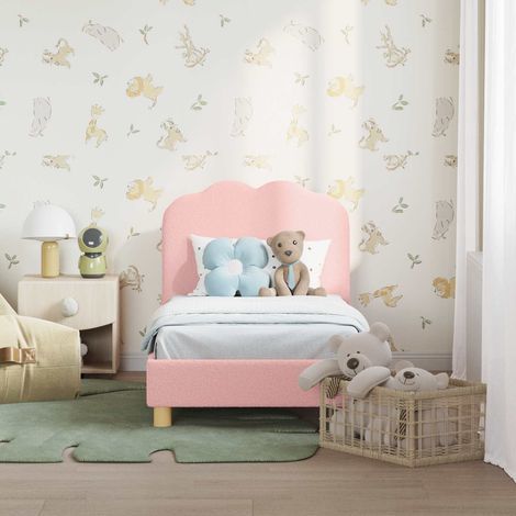 Kinderbettgestell mit Kopfteil Rosa 70 x 140 cm Schafstoff