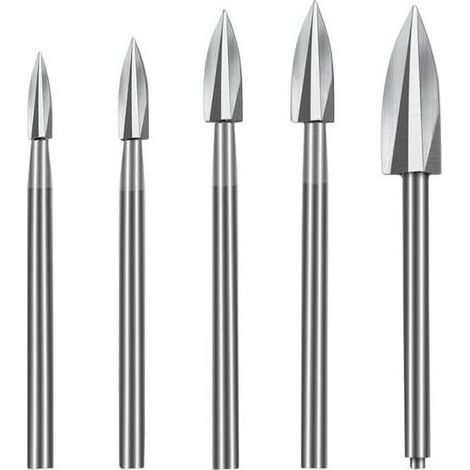 Jeu de 5 forets à bois. acier. polyvalent. argent (1/5)