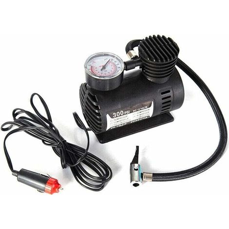 Gonfleur,Voiture Mini pompe de gonflage électrique Portable pneu gonfleur d'air 300PSI Auto compresseur pompe pour voiture moto basket-ball (1/4)