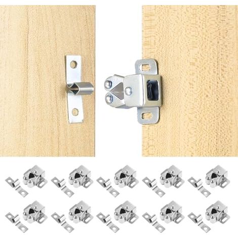 10 Pcs Loquet Porte à Double Rouleau, verrous quincaillerie de portes et loquets bille pour porte placard armoire, caravane, meubles, penderie, etc., avec vis - (1/5)