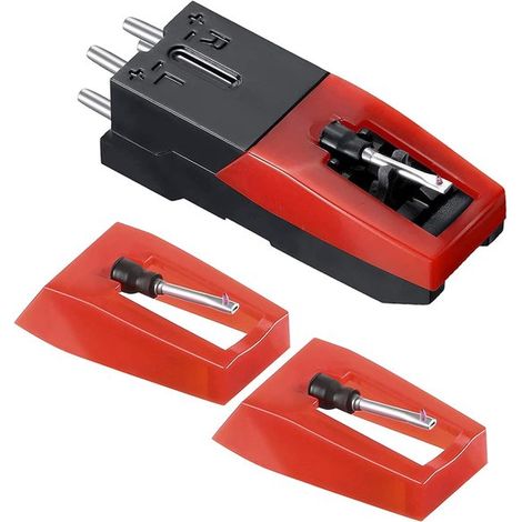 2 Plattenspielernadeln mit 1 Tonabnehmer, Plattenspielernadeln für Schallplattenspieler, für Vinyl-Plattenspieler (Phonographen) (1/2)