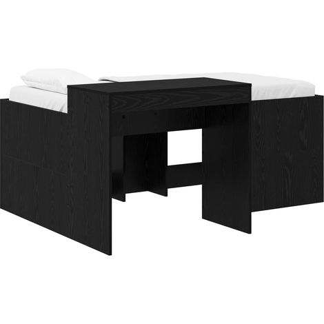 Maison Exclusive - Hochbett mit Schreibtisch für Kinder Schwarz H