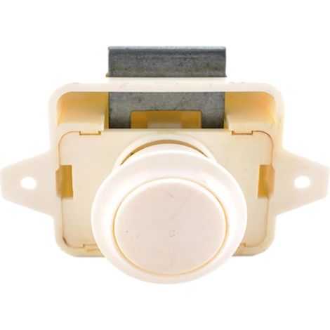 Serrure à bouton poussoir porte d'armoire, serrure de porte avec bouton poussoir de verrouillage bouton de verrouillage pour tiroir de placard caravane camping-car (blanc pur) (1/5)