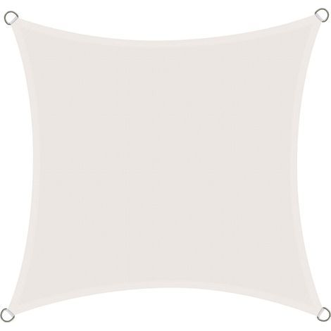 Telo ombreggiante quadrato impermeabile 3 x 4 m, resistente all'acqua, in PES, offre una protezione UV del 98%, per terrazza, giardino o pergola, colore crema. (1/5)