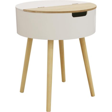Table d'Appoint & Coffre "Iowa" 54cm Naturel (1/4)